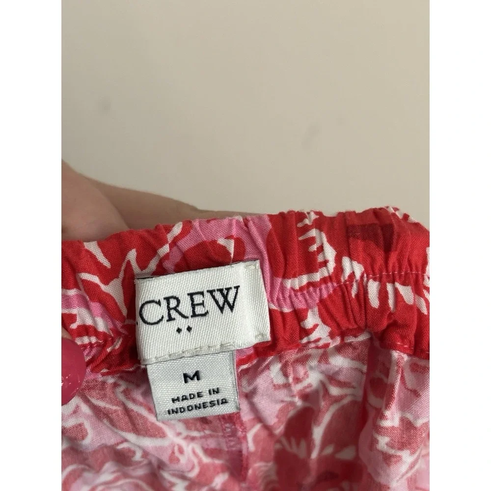 J Crew Bright Tropical Pink Midi Skirt Faux Wrap Coastal Beach Medium‎ *FLAW